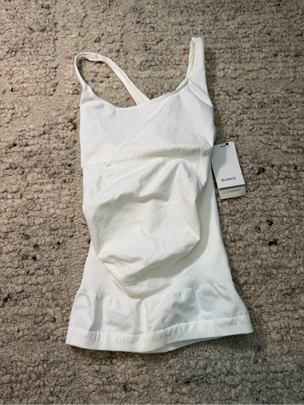 BLANQI White Support Maternity Tank with Built-In Panel